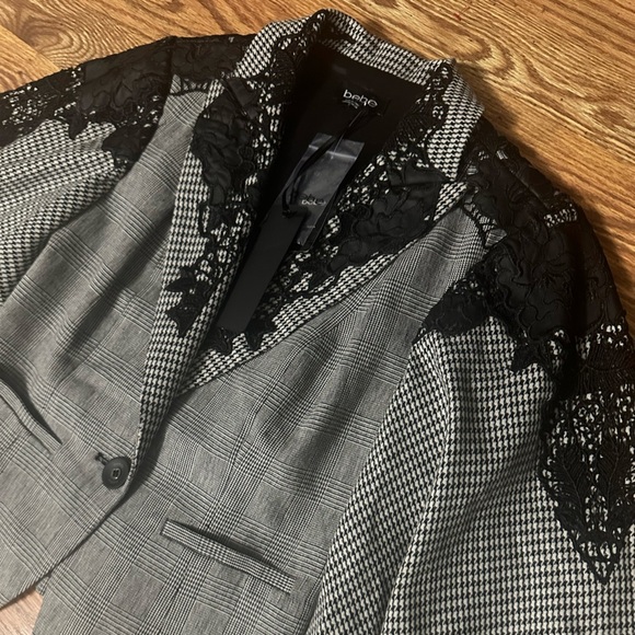 🆕 NWT BEBE DRITA HOUNDSTOOTH BLAZER SIZE 2 MRSP$229 - Picture 12 of 14
